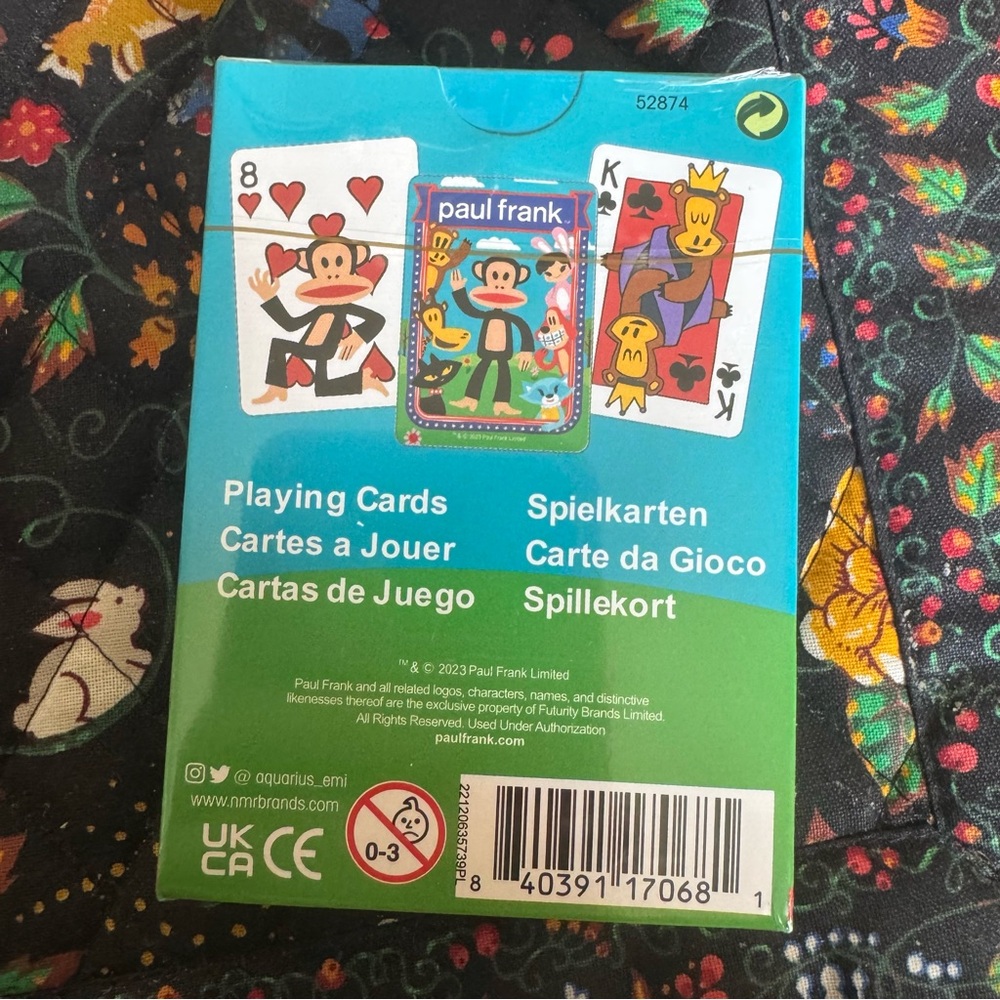 NEW Paul Frank Playing Cards Aquarius Kids Games Gift Julius Monkey Toys Sealed - Picture 2 of 5